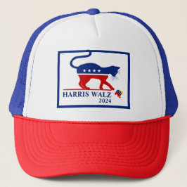 Gorra De Camionero Gatos Kamala Harris y Walz 2024