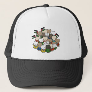 Gorra De Camionero Gatos por Palestina – Gatos Kawaii por la Justicia