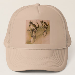 Gorra De Camionero Gatos vintage en las bicicletas