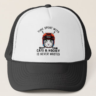 Gorra De Camionero Gatos y hockey