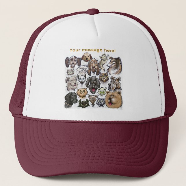 Gorra De Camionero Gatos y perros (Anverso)