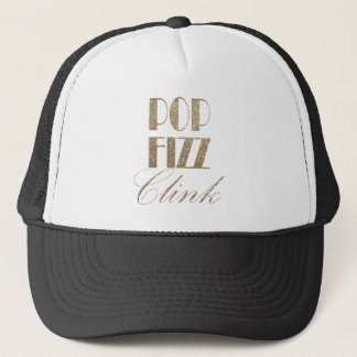 Gorra De Camionero Gatsby fiesta Gold y Black Pop Fizz Clink