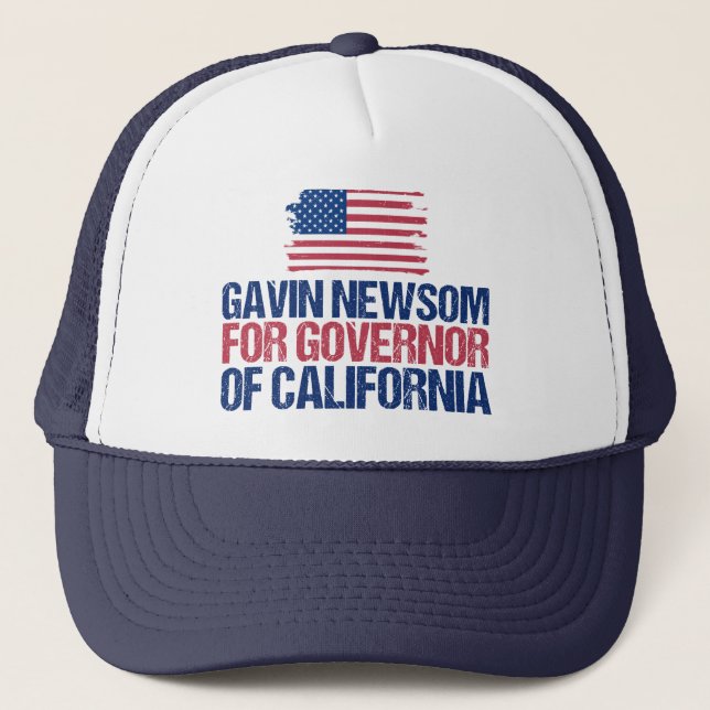 Gorra De Camionero Gavin Newsom por las elecciones para gobernador de (Anverso)