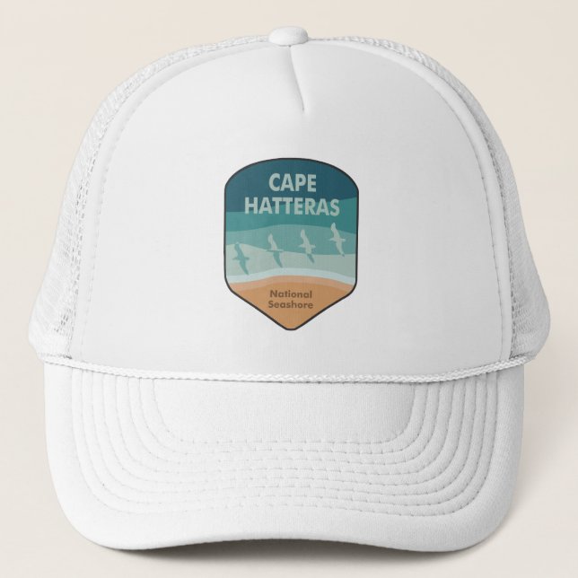 Gorra De Camionero Gaviotas marinas nacionales de Cape Hatteras (Anverso)