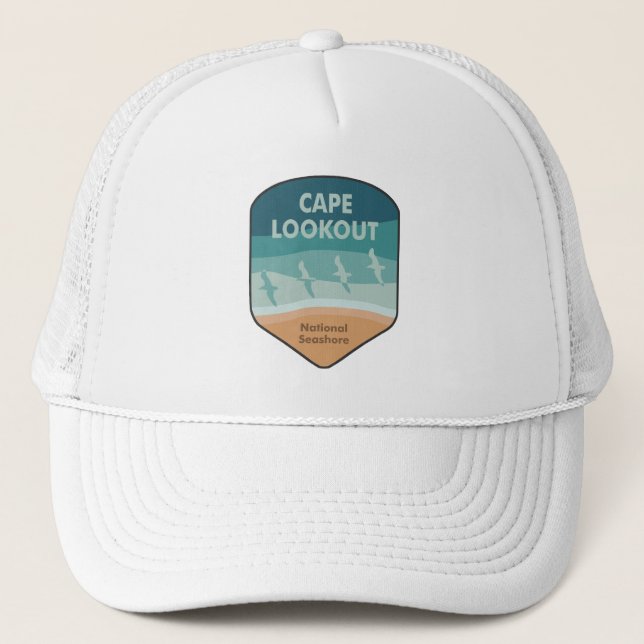 Gorra De Camionero Gaviotas marinas nacionales de Cape Lookout (Anverso)
