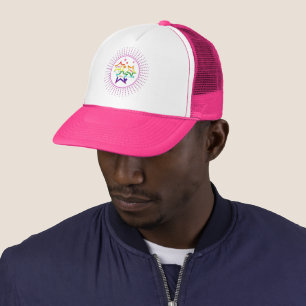 Gorra De Camionero Gay LGBTQ Pride Mes Estrellas coloridas arcoiris
