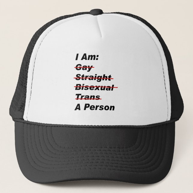 Gorra De Camionero Gay Straight Trans Una Persona (Anverso)