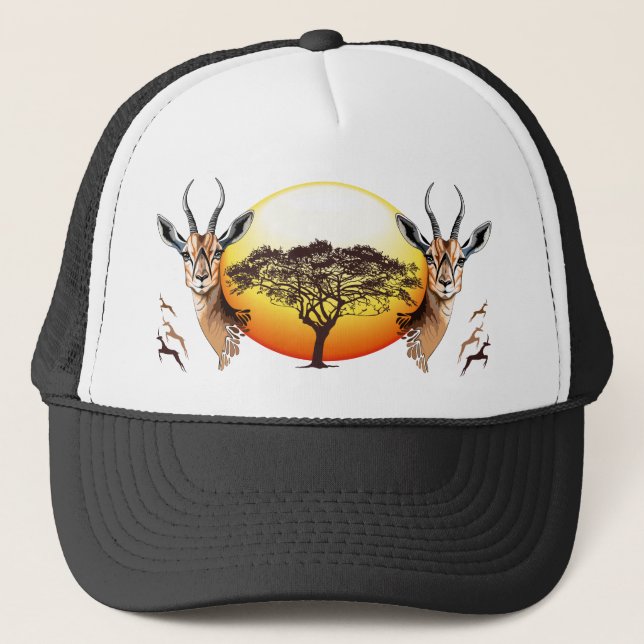 Gorra De Camionero Gazelle Animal salvaje Antelope africano (Anverso)