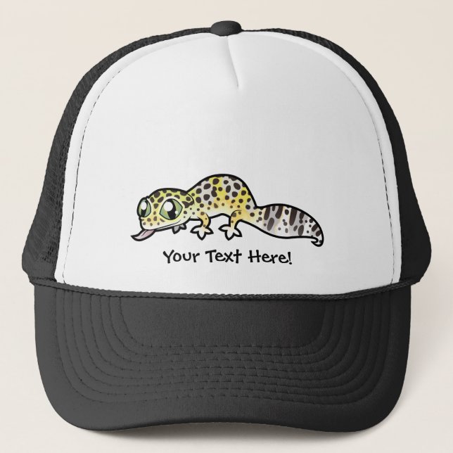 Gorra De Camionero Gecko del leopardo del dibujo animado (Anverso)