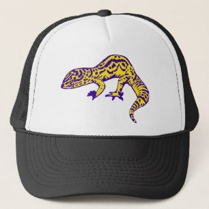 Gorra De Camionero Gecko púrpura y amarillo