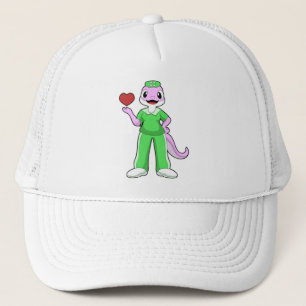 Gorra De Camionero Geko como enfermera con corazón