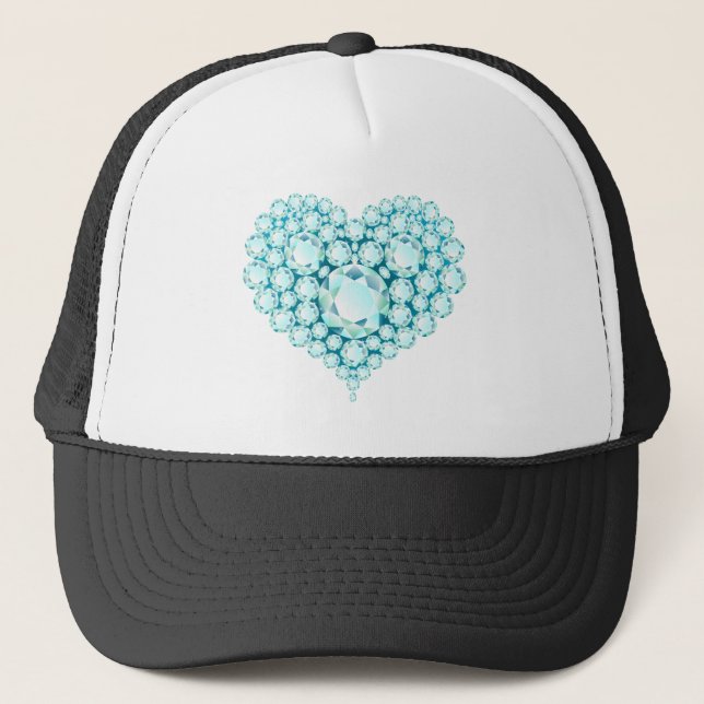 Gorra De Camionero Gemas del corazón de Aquamarine (Anverso)