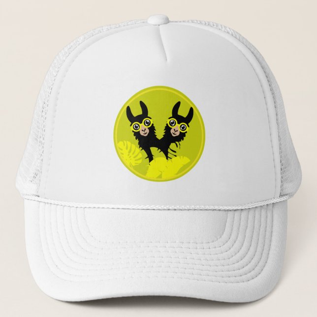 Gorra De Camionero Gemelos de llama de la Alpaca (Anverso)