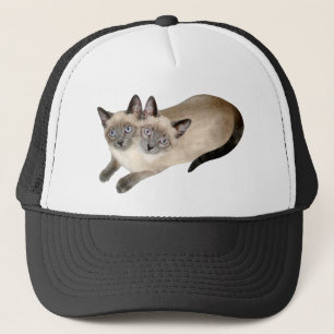 Gorra De Camionero Gemelos del gato siamés