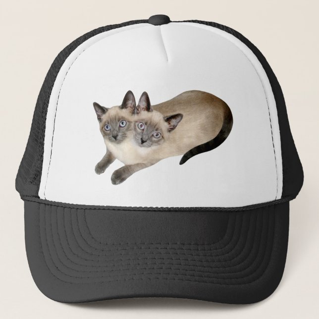 Gorra De Camionero Gemelos del gato siamés (Anverso)