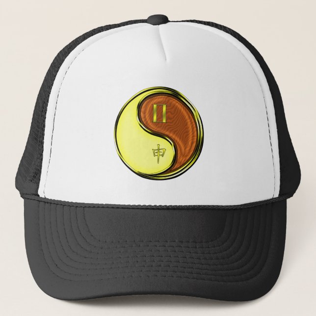Gorra De Camionero Géminis y Mono de Madera (Anverso)