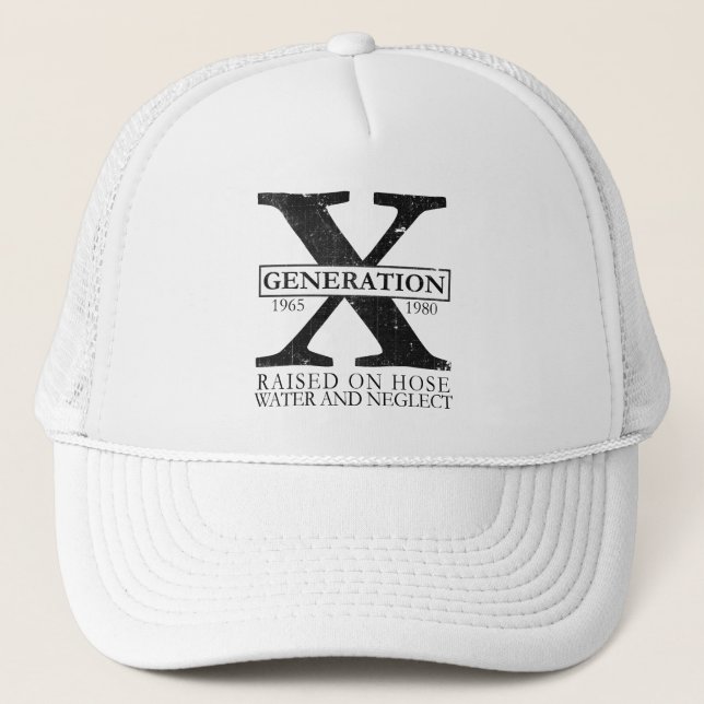 Gorra De Camionero Generación X - Elevada en agua de manguera y descu (Anverso)