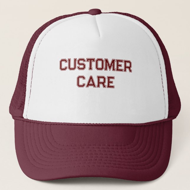 Gorra De Camionero Gente de trabajo Atención al cliente Texto blanco  (Anverso)