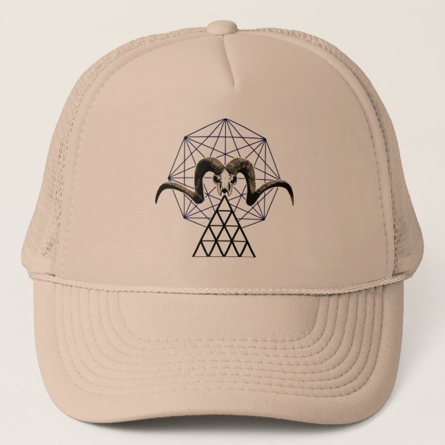 Gorra De Camionero Geometría sagrada del cráneo del espolón (Anverso)