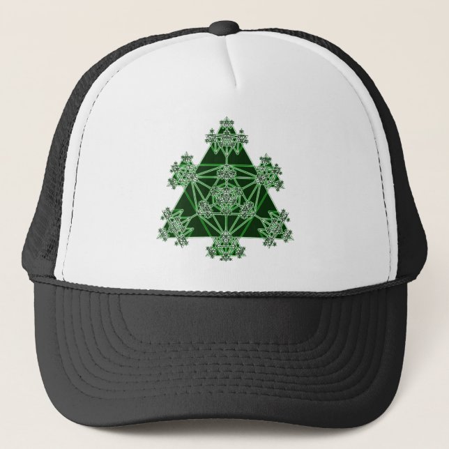Gorra De Camionero Geometría sagrada: Triángulos verdes: (Anverso)
