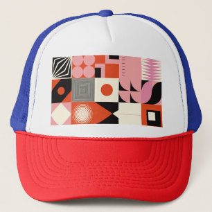 Gorra De Camionero Geométrico escandinavo: patrón de arte colorido