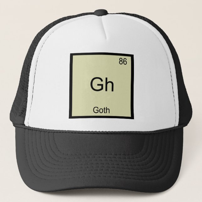 Gorra De Camionero Gh - Gótico Divertido Elemento Químico Símbolo Cam (Anverso)