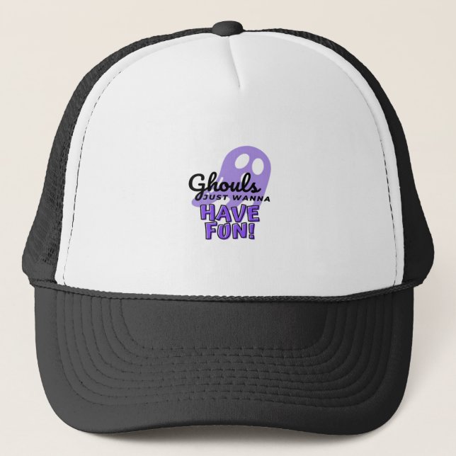 Gorra De Camionero Ghouls solo quiere divertirse con Sloth Halloween (Anverso)