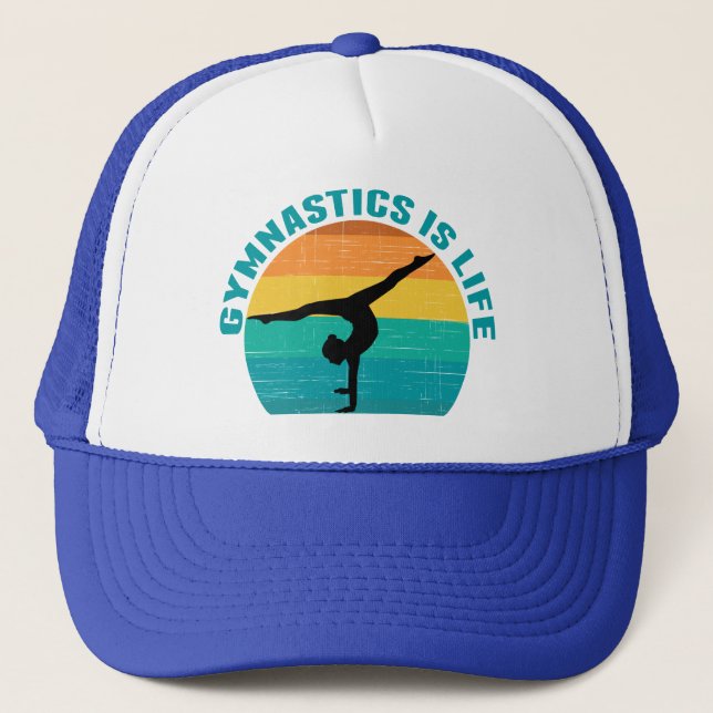 Gorra De Camionero Gimnasia es la bella gimnasta de Sunset Verde azul (Anverso)