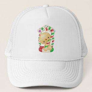 Gorra De Camionero Gingerbread Doll Peppermint Pixel Art