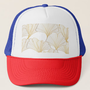 Gorra De Camionero Ginkgo Gold: Lujoso acuerdo de hojas