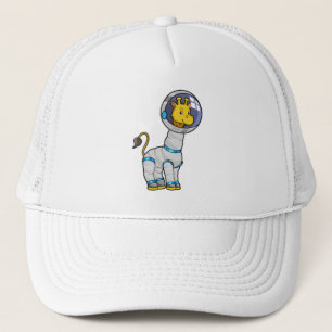Gorra De Camionero Girafa como astronauta en la esfera del vidrio