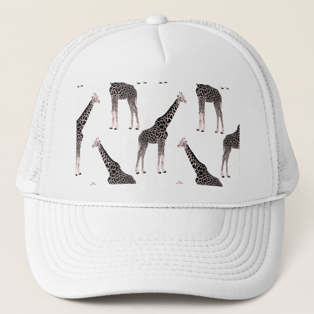 Gorra De Camionero Girafa rosa blanco y negro (Anverso)