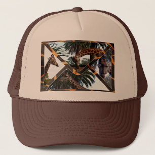 Gorra De Camionero Girafas Inusuales En El Diseño De Un Sobre,