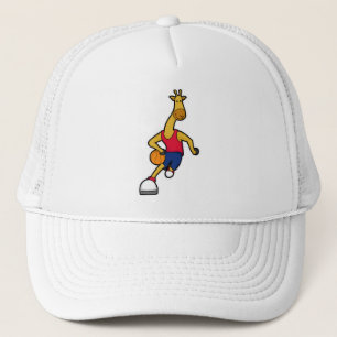 Gorra De Camionero Giraffe como jugador de baloncesto con baloncesto