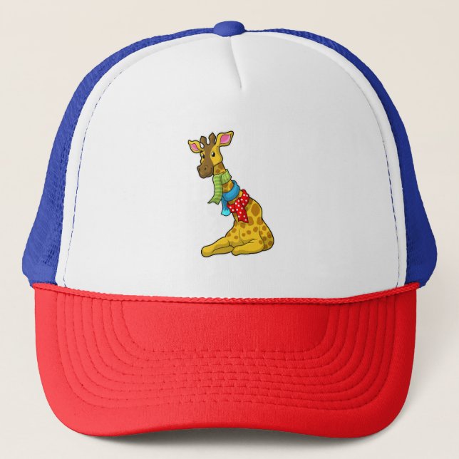 Gorra De Camionero Giraffe con bufanda (Anverso)