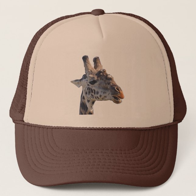 Gorra De Camionero Giraffe Dice Hola. (Anverso)