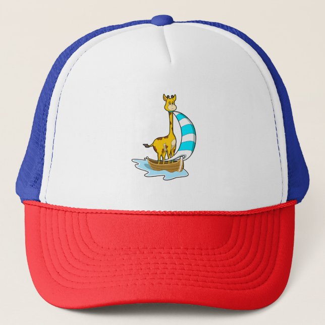 Gorra De Camionero Giraffe en barco de vela (Anverso)