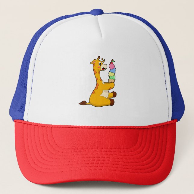 Gorra De Camionero Giraffe Helado Waffle (Anverso)