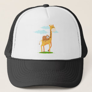 Gorra De Camionero Giraffe Sloth Gracioso Regalo Para Los Niños