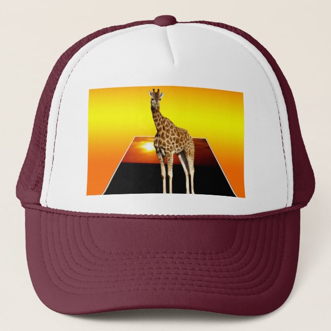 Gorra De Camionero Giraffe Sunshine Pop Out Art, (Anverso)