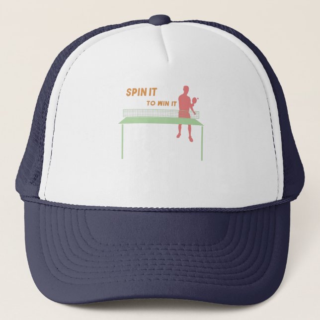 Gorra De Camionero Girar para ganar el divertido y genial ping pong (Anverso)
