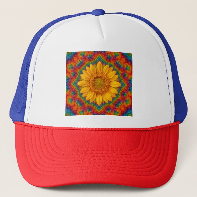 Gorra De Camionero Girasol Caleidoscopio (Anverso)