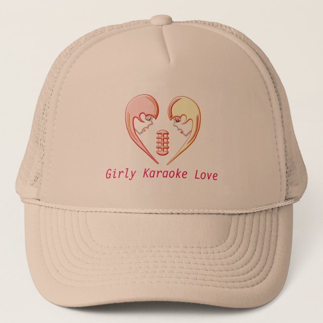 Gorra De Camionero Girly BFF Karaoke Love Heart (Anverso)