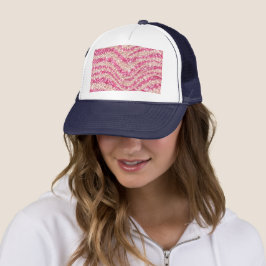 Gorra De Camionero Girly Pink Blush Glitter Zebra Pattern            
