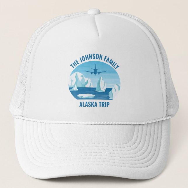 Gorra De Camionero Glaciar personalizado de vacaciones familiares de  (Anverso)