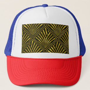 Gorra De Camionero Glam Deco: Patrón oro y negro