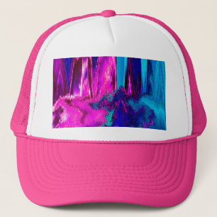 Gorra De Camionero Glitch fundido (Rosa y Verde azulado)