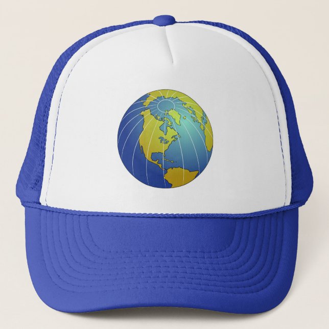 Gorra De Camionero Globo de la tierra (Anverso)