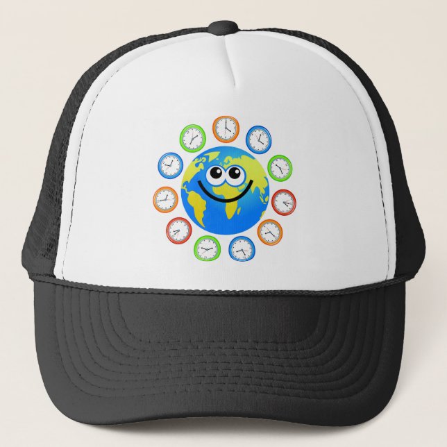 Gorra De Camionero Globo del reloj (Anverso)