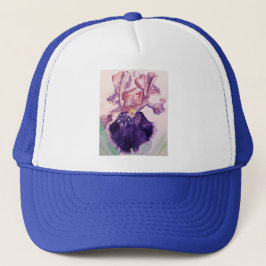 Gorra De Camionero Glorioues Purple Iris Watercolor Pintado